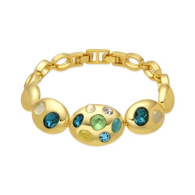 Luxenter 18k yellow gold finish and multicoloured crystal bracelet - Alik