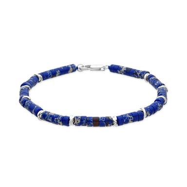Luxenter Silver-finished bracelet with natural lapis lazuli - Silbi