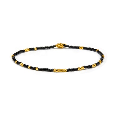 Luxenter Black Crystal Bracelet with 18k Yellow Gold Finish - Xanvi