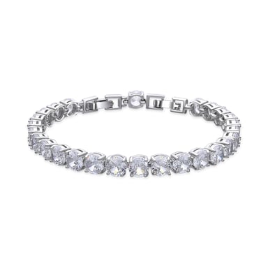 Luxenter Silver-Finish Brilliant Zirconia Bracelet - Ginsi