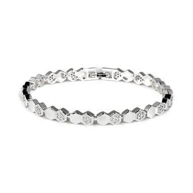 Luxenter Rhodium-plated Brilliant Zirconia Bracelet - Lyth