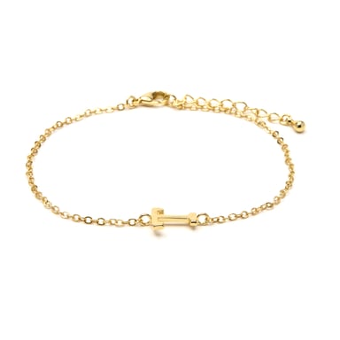 Luxenter 18k yellow gold finish bracelet - Alphabet