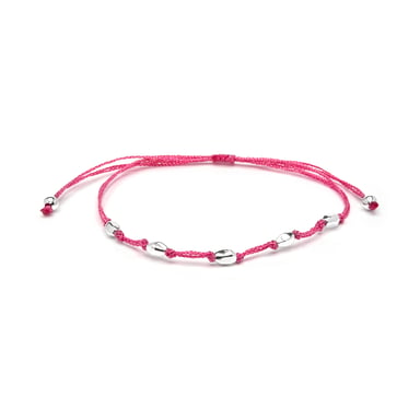 Luxenter Pink Cotton Bracelet with 925 Sterling Silver Finish - Buawe