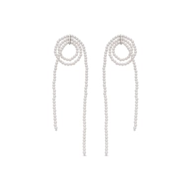 Luxenter 925 Sterling Silver and White Pearl Earrings with Rhodium Finish - Lima