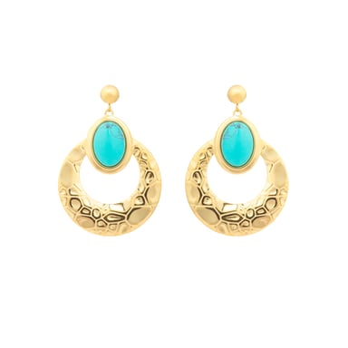Luxenter 18k yellow gold and turquoise earrings - Rekbas