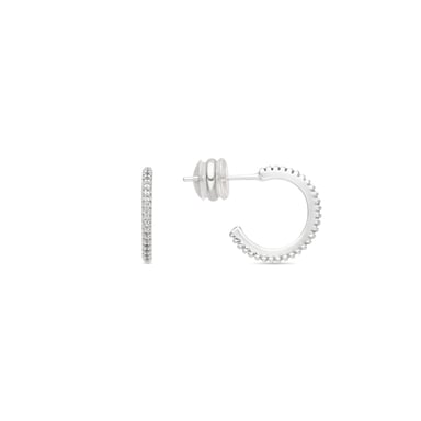 Luxenter 15mm diameter earrings with silver finish and brilliant-cut zirconia - Azar