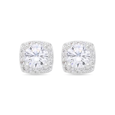 Luxenter Shiny Zirconia Earrings with Silver Finish - Liawe