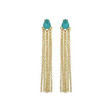 Luxenter 925 Sterling Silver and Light Green Hydrothermal Quartz Earrings finished in 18k yellow gold - Egah