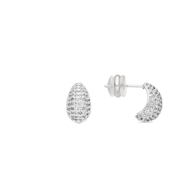 Luxenter Silver-finished earrings with brilliant-cut zirconia - Kincon