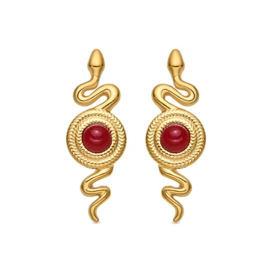 Luxenter 18k gold-finished Red Crystal Earrings - Edrak
