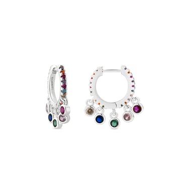 Luxenter Earrings with a silver finish and multicoloured zirconia - Yaskim