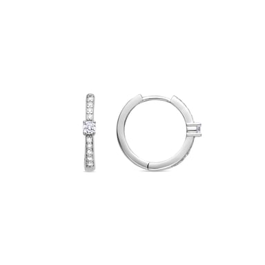 Luxenter 925 Sterling Silver Earrings with Sparkling Zirconia, Rhodium-Plated - Manat