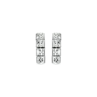 Luxenter 925 sterling silver earrings with brilliant-cut cubic zirconia, rhodium-plated - Riviere