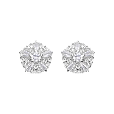 Luxenter 925 Sterling Silver and Brilliant Zirconia Earrings with Rhodium Plating - Umya