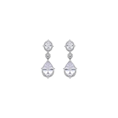 Luxenter Silver-Finish Earrings with Brilliant Zirconia - Nidros