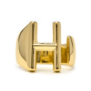 Luxenter 18k yellow gold finish ring - Alphabet