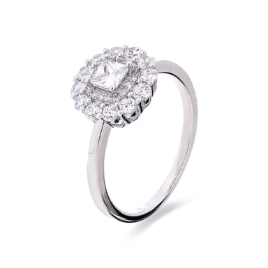 Luxenter 925 Sterling Silver and Brilliant Zirconia Ring with rhodium finish - Raxya