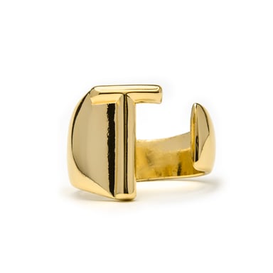 Luxenter 18k yellow gold finish ring - Alphabet