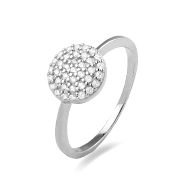 Luxenter 925 sterling silver ring with brilliant-cut cubic zirconia and rhodium plating - Waiz