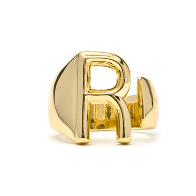 Luxenter 18k yellow gold finish ring - Alphabet