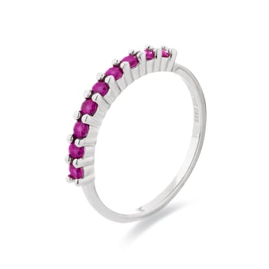 Luxenter 925 Sterling Silver Ring with Ruby Zirconia, rhodium-plated - Reiva
