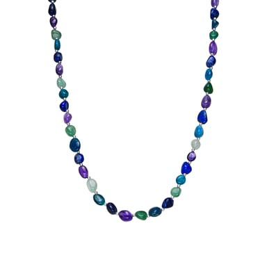 Luxenter Silver-finished necklace with natural amethyst - Umavi