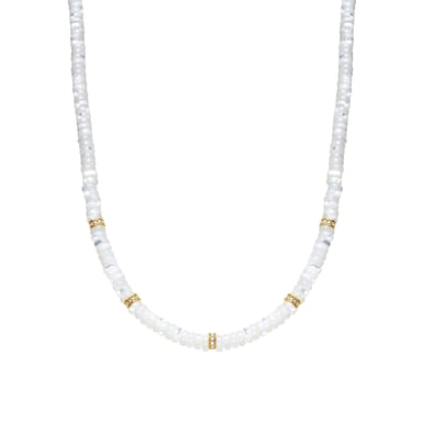 Luxenter 925 Sterling Silver and White Mother-of-Pearl Necklace with 18k yellow gold finish - Landir