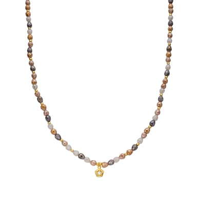 Luxenter Brown Crystal Necklace with 18k Yellow Gold Finish - Likdu