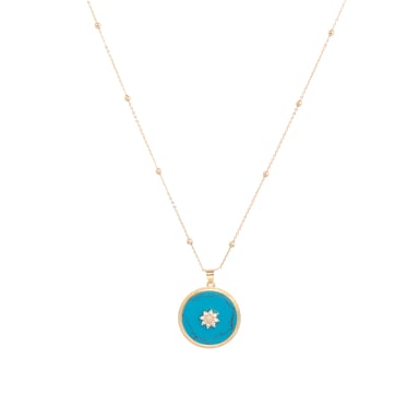 Luxenter 18k yellow gold and turquoise necklace - Salks