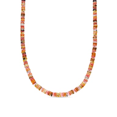 Luxenter 18k yellow gold-finished necklace with multicoloured natural stones - Onisu