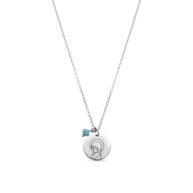 Luxenter 925 Sterling Silver and Blue Crystal Necklace with 18k Yellow Gold Finish - Girls