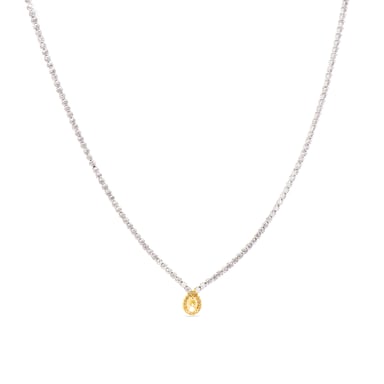 Luxenter 925 Sterling Silver and Rhodium-Plated Padparadscha Necklace - Lied