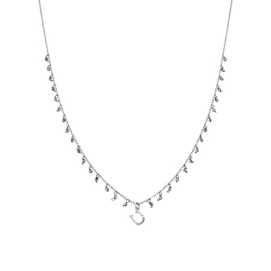 Luxenter 925 Sterling Silver and Dark Blue Crystal Necklace with Rhodium Finish - Good Luck