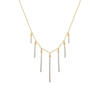 Luxenter 925 Sterling Silver Necklace with Sparkling Zirconia and 18k Gold Finish - Luig