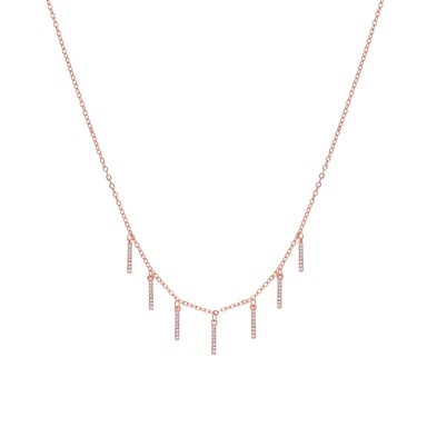 Luxenter 18k rose gold-plated brilliant zirconia necklace - Rambol