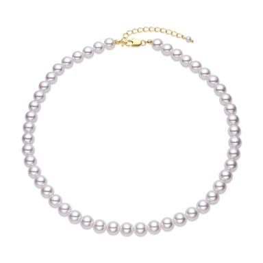 Luxenter White Pearl Necklace with 18k gold finish - Jamel