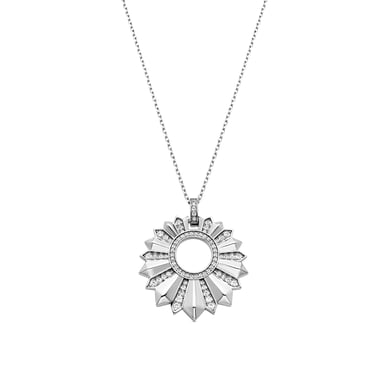 Luxenter 925 Sterling Silver and Brilliant Zirconia Necklace with rhodium finish - Saneda