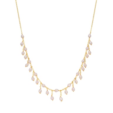 Luxenter White Crystal Necklace with 18k Yellow Gold Finish - Fyre