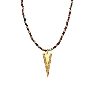Luxenter 18k gold-plated multicoloured zirconia necklace - Colix