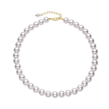 Luxenter White Pearl Necklace with 18k gold finish - Jamel