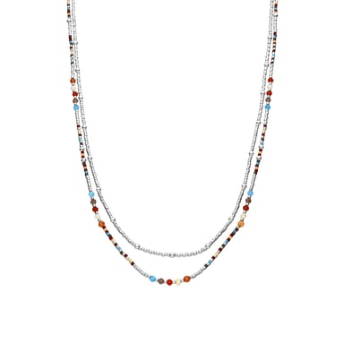 Luxenter 925 Sterling Silver and Garnet Crystal Necklace with Rhodium Finish - Lareth