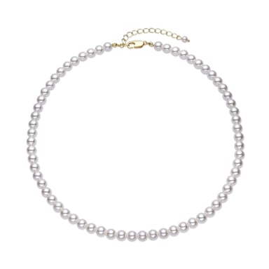 Luxenter White Pearl Necklace with 18k gold finish - Jamel