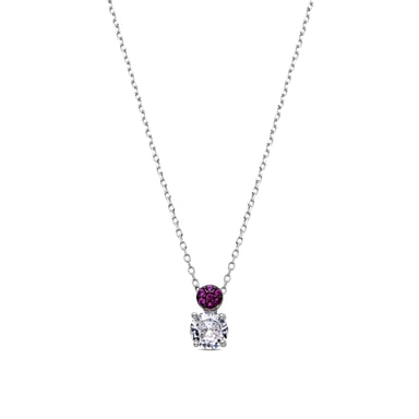 Luxenter 925 Sterling Silver Necklace with Ruby Zirconia, rhodium-plated - Naiuh