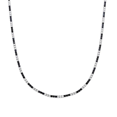Luxenter 925 Sterling Silver and Onyx Zirconia Necklace with rhodium finish - Tahu