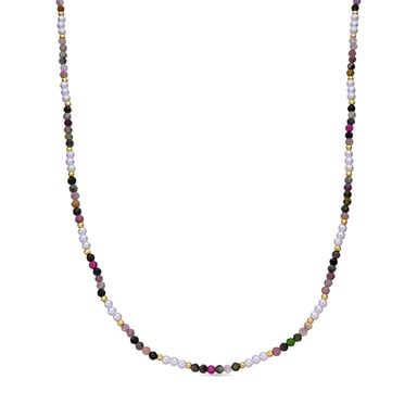 Luxenter Muince Tourmaline Ildaite le Críoch 18k d'Ór Buí - Sury