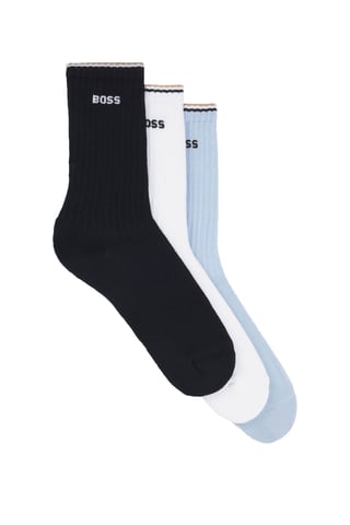 Boss Black BOSS 3 PACK RIB STRIPE SOCKS BLUE/NAVY/WHITE