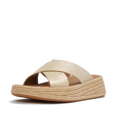 FitFlop F-mode espadrille shimmersuede cross slides