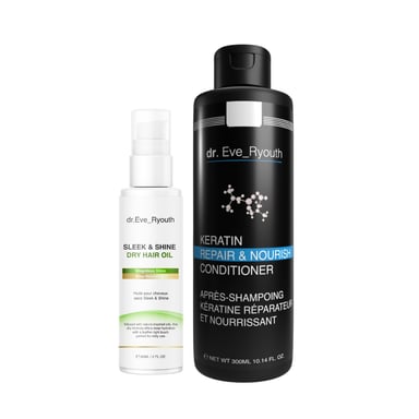 Keratin Repair & Nourish Conditioner 300 ml + SLEEK & SHINE DROGE HAAROLIE 60 ML