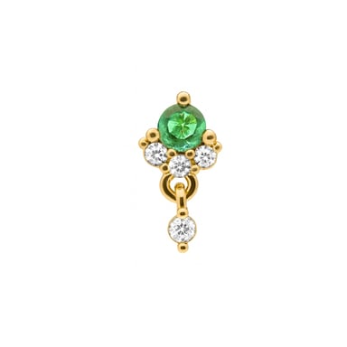 Luxenter Multicoloured Zirconia Piercing with 18k Yellow Gold Finish - Huera