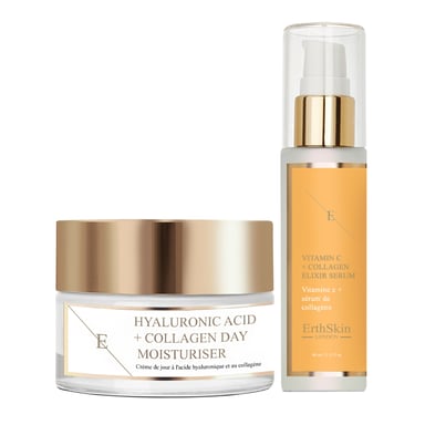 Vitamine C + Collageen Elixir Serum 60ml + Hyaluronzuur & Collageen Dagcrème 50ml